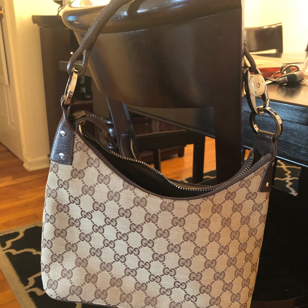 Gucci Beige GG Canvas hobo bag